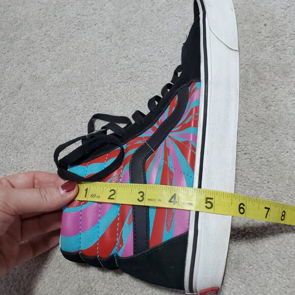 VANS Sk8-Hi Retro Mart Sneakers Hi-Top Leather Suede Lace Up Black Red W11 M9.5 - Picture 10 of 10